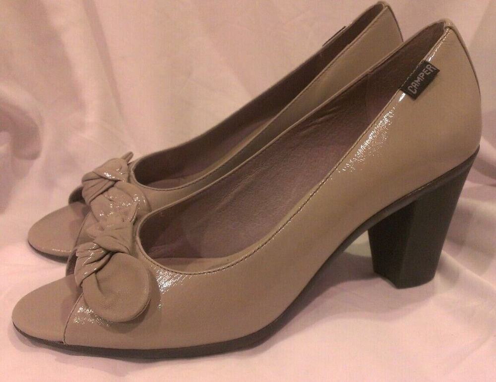 TWS Camper Half Patent, Half Matte Pump Heels Gray Taupe sz 40, US 10